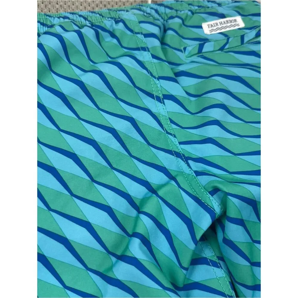 Fair Harbor Boys' Orange Floral, Blue Tie-Dye & Teal Wave Swim Trunks Set